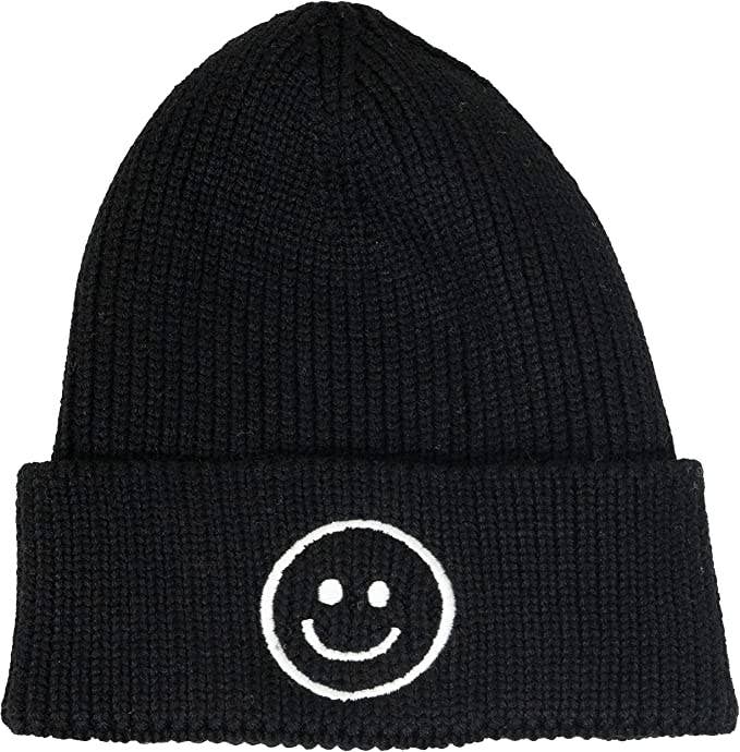 Baby Infant Smiley Beanie - Black