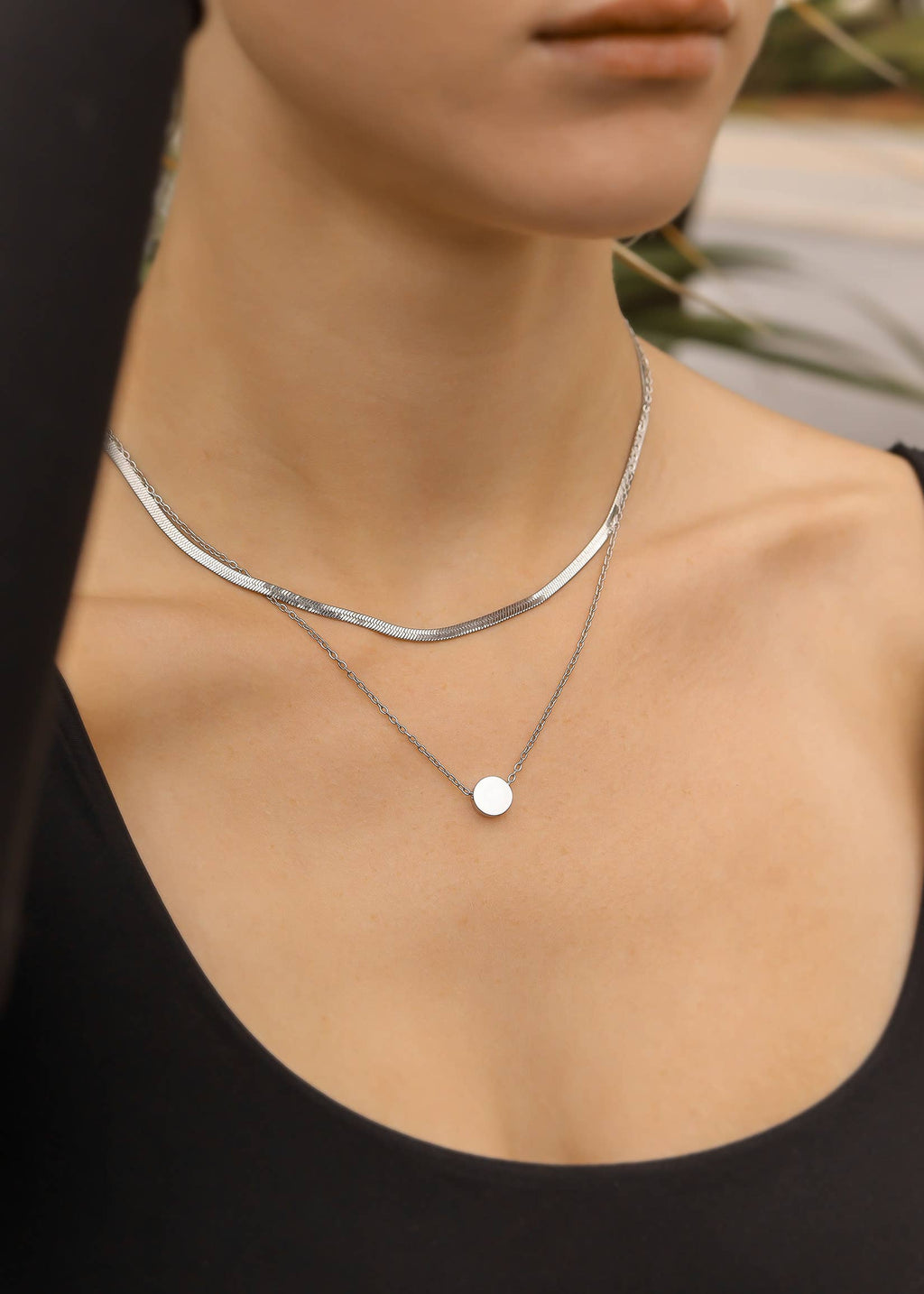 Stainless Steel Mini Circle Necklace