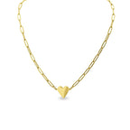 Stainless Steel Gold Heart Paperclip Necklace for Engraving