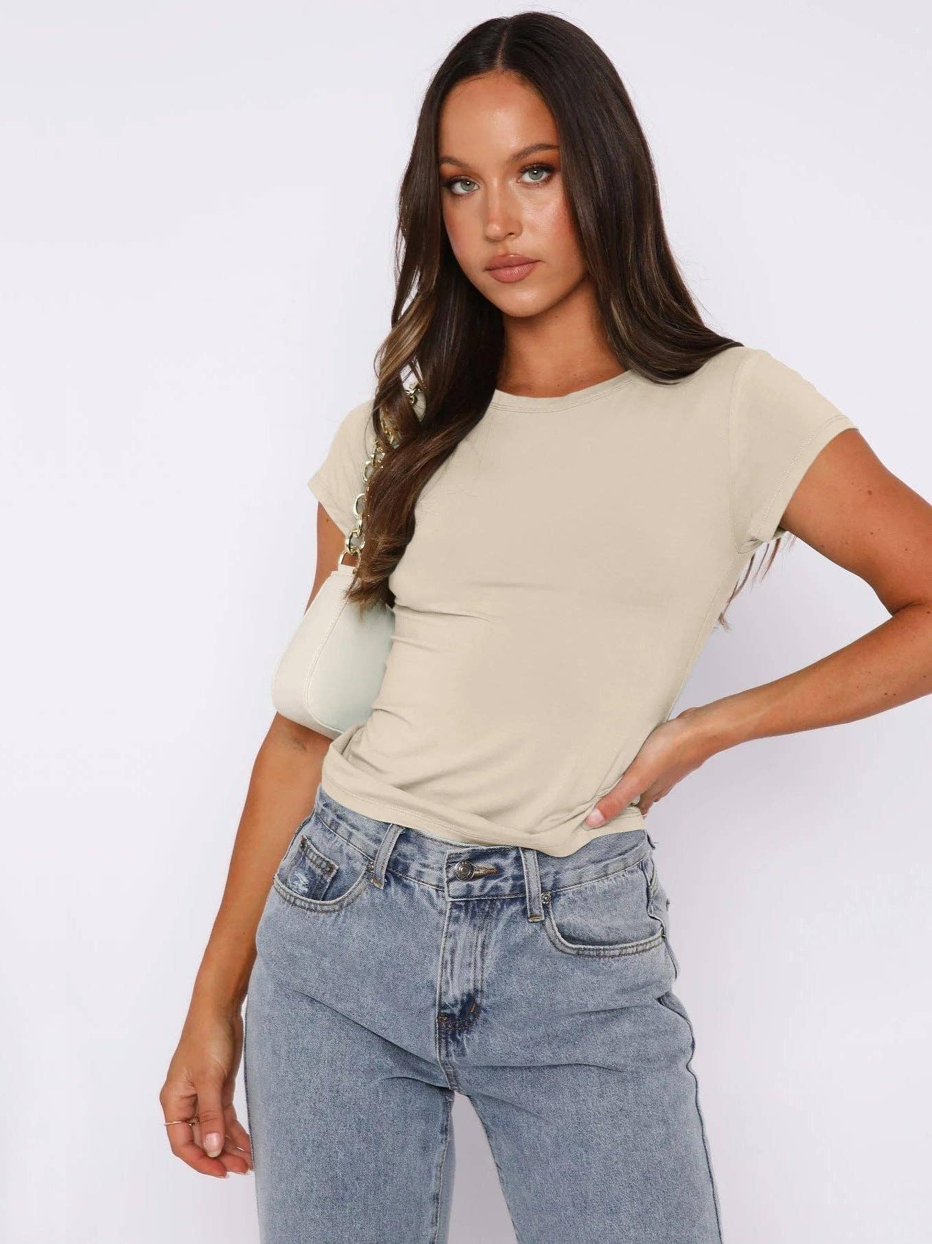 Ladies Shrot Sleeves Casual Tee Top ESST002