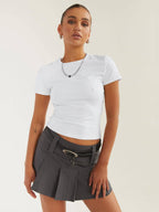 Ladies Shrot Sleeves Casual Tee Top ESST002