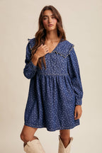 Quilted Yoke Denim Mini Dress LD1596