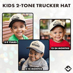 Kids/Baby Two Tone Cap - Long Live Boyhood - Black/Beige
