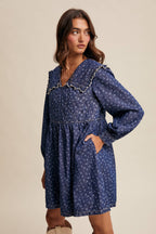 Quilted Yoke Denim Mini Dress LD1596