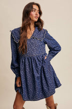 Quilted Yoke Denim Mini Dress LD1596