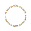 Stainless Steel Paperclip Chain Bracelet Gold