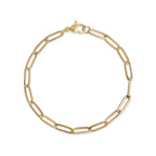 Stainless Steel Paperclip Chain Bracelet Gold