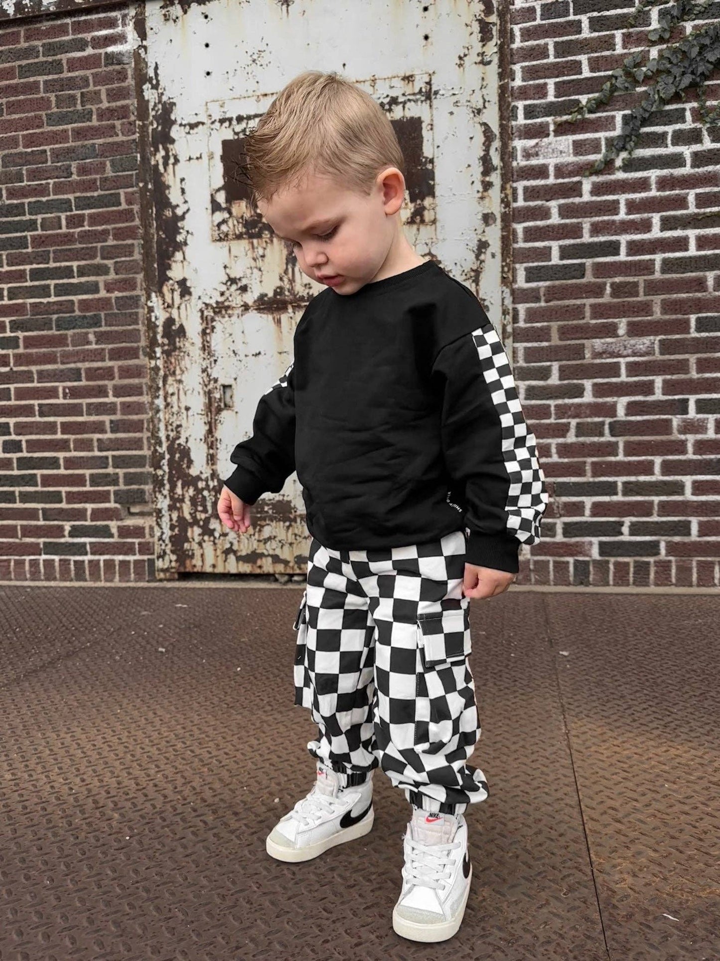 SD CHECKERED • KIDS CARGO SWEATPANTS 2.0