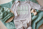 Baby Boy Outfit | Mocha Knot Gown Green Baby Brother