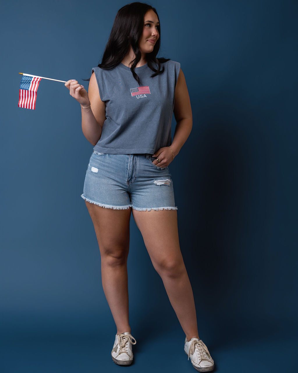 USA Embroidered Muscle Tee