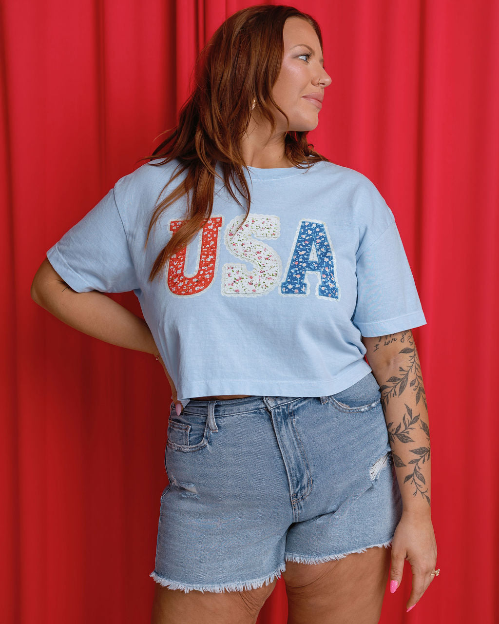 USA Crop Tee
