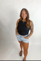 Black Ribbed Tank