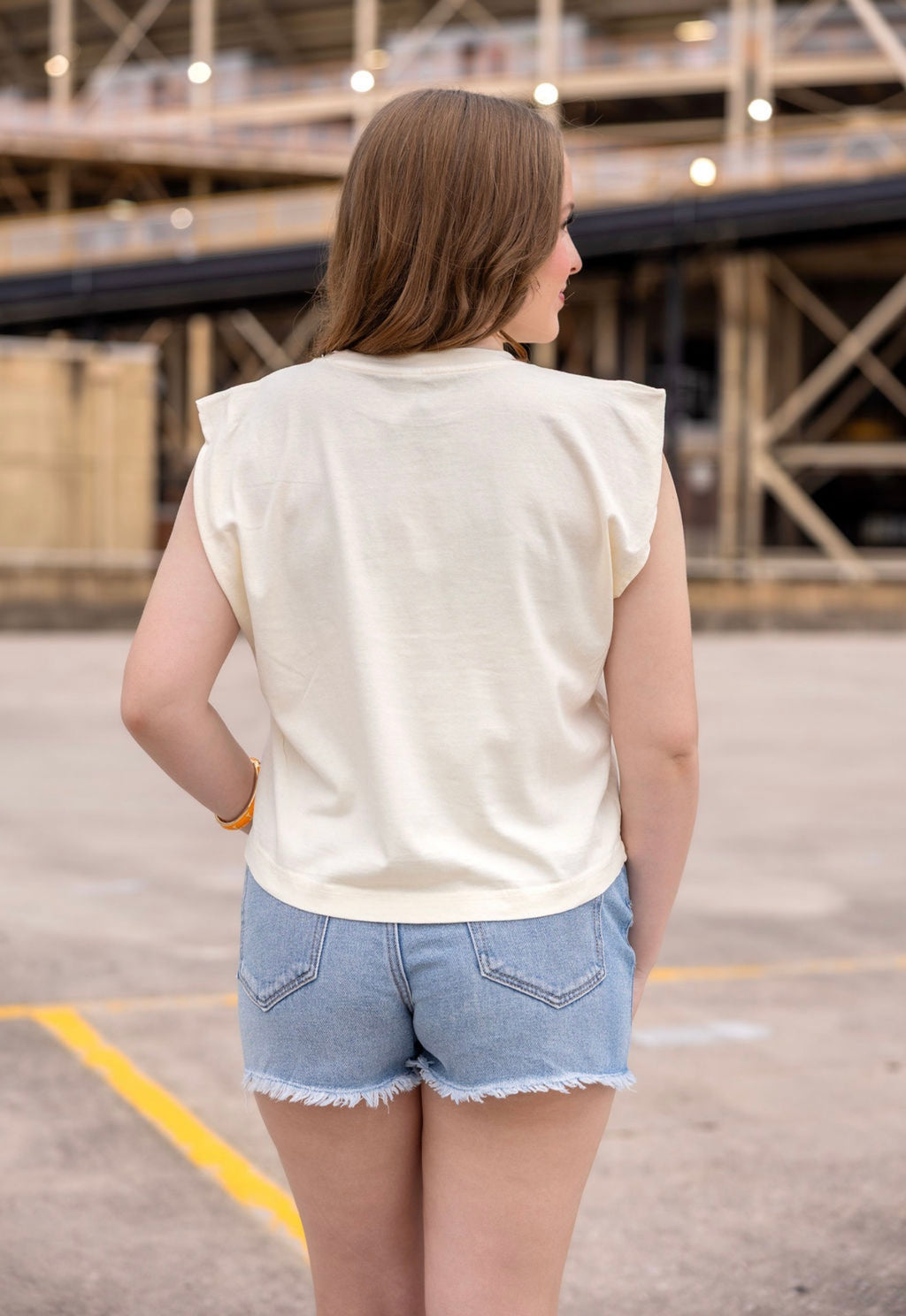 Cream Vols Muscle Tee