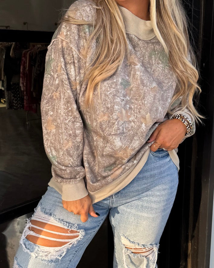Vintage Camo Mock Neck