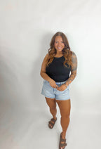 Black Ribbed Tank
