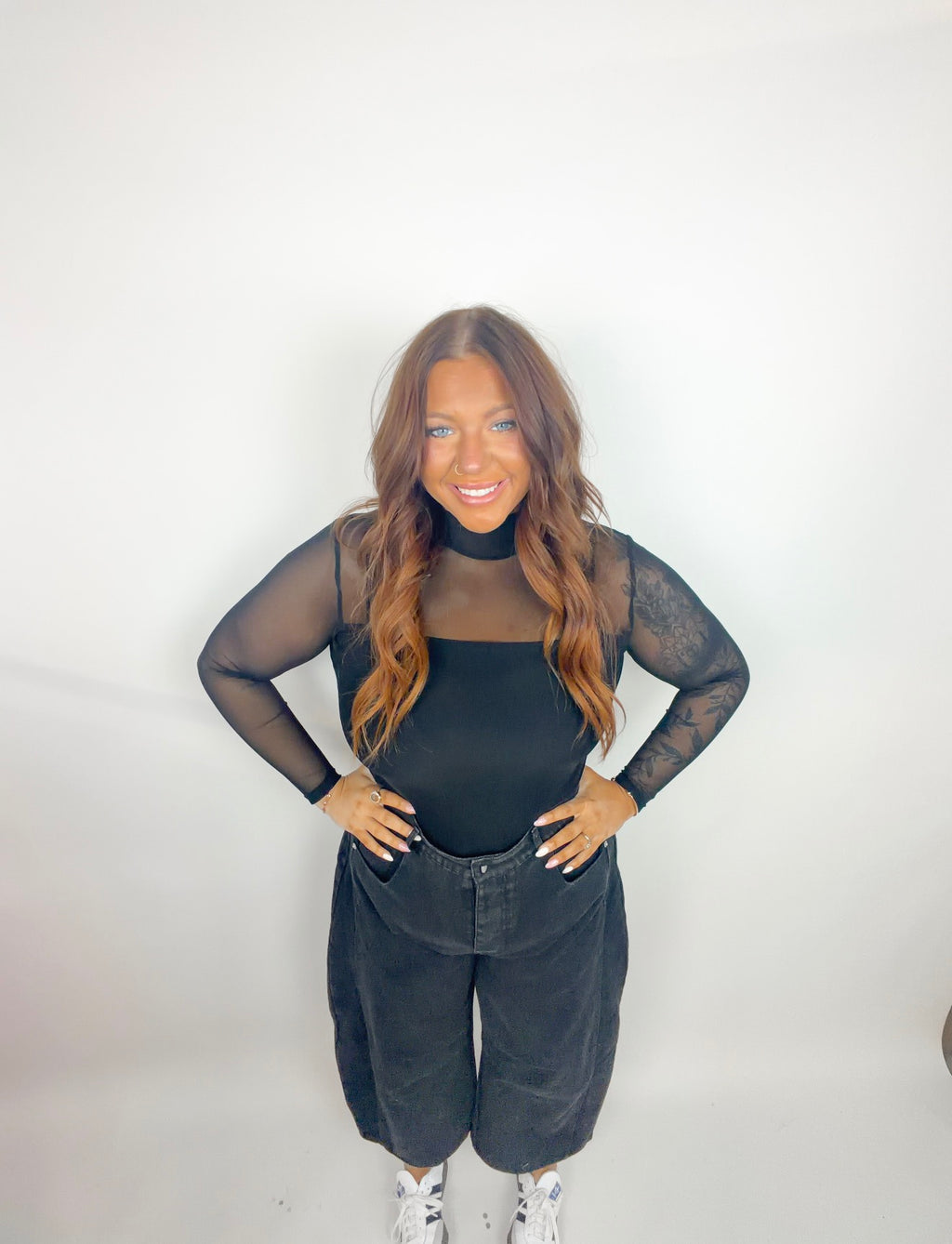 Black barrel jeans
