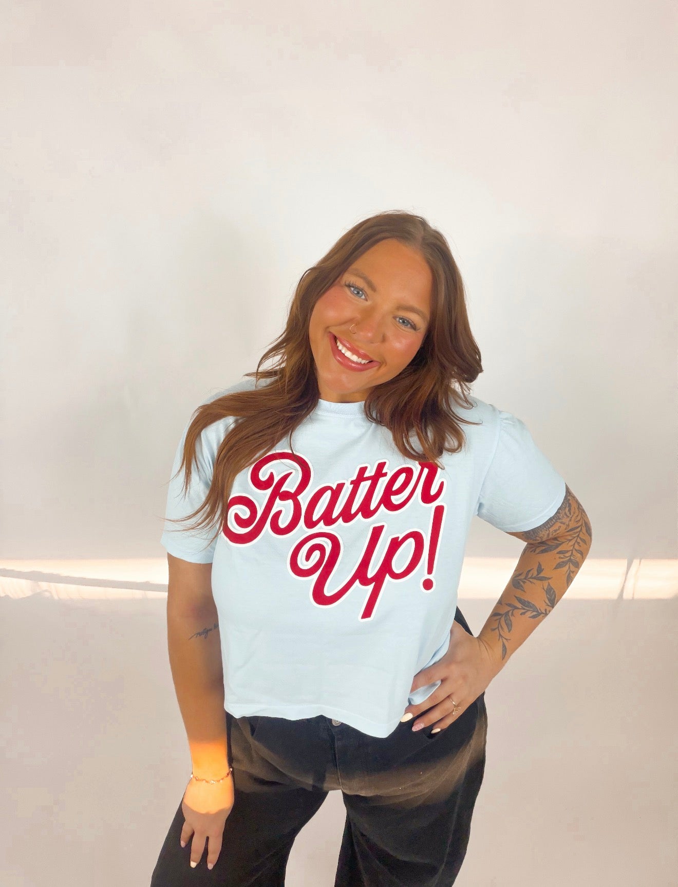 Batter Up Crop Tee