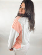 Color Block Raw Hem Short Set