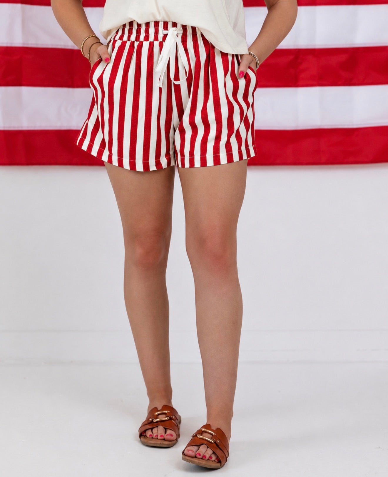 Red, White & Cute Shorts