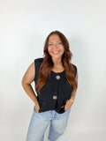 SLEEVELESS CROCHET SWEATER VEST