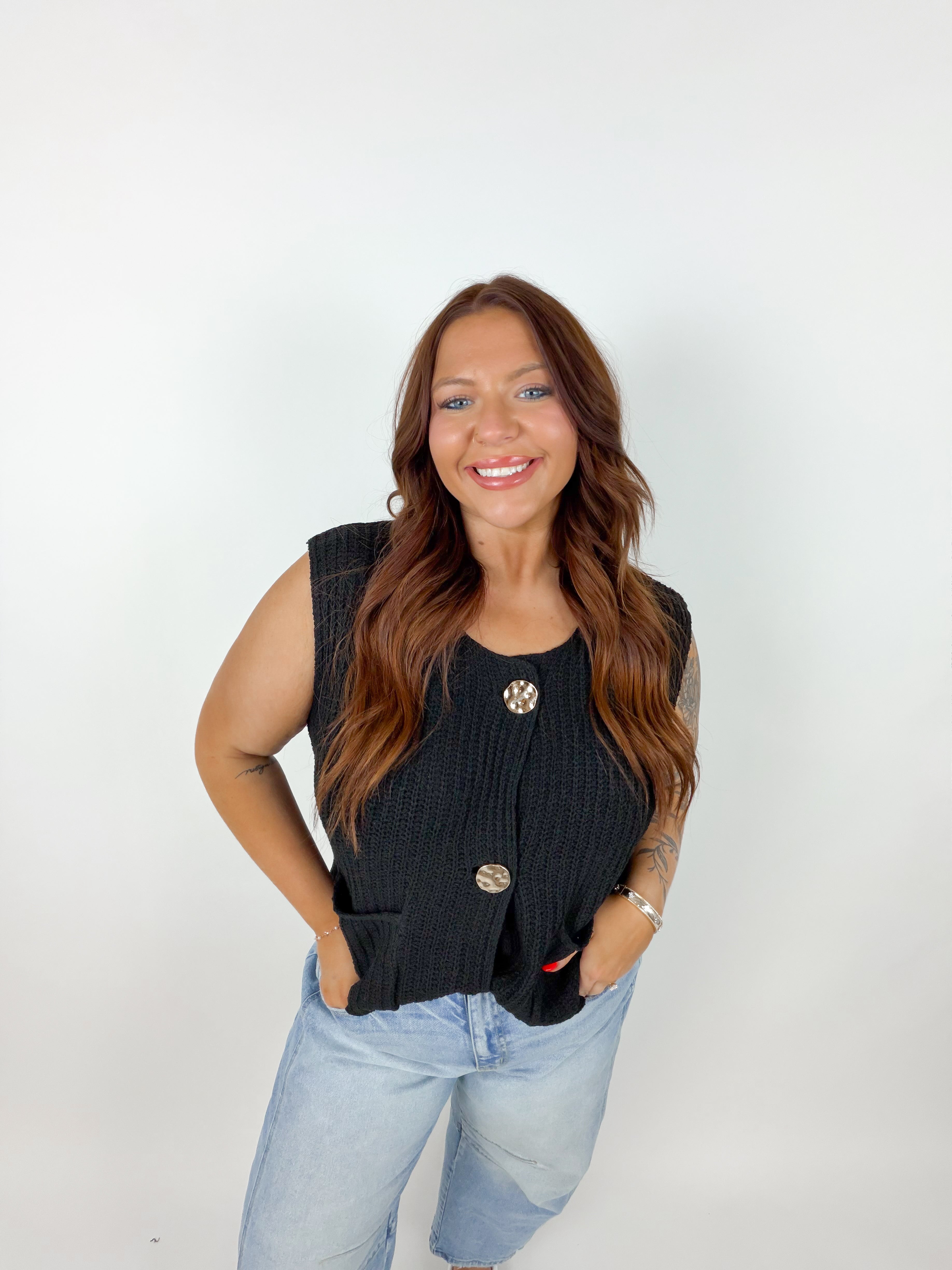 SLEEVELESS CROCHET SWEATER VEST