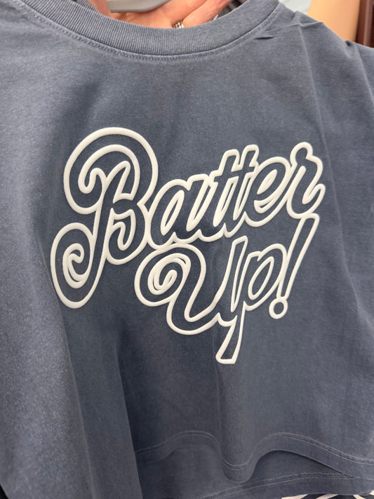Batter Up Cropped T Shirt White