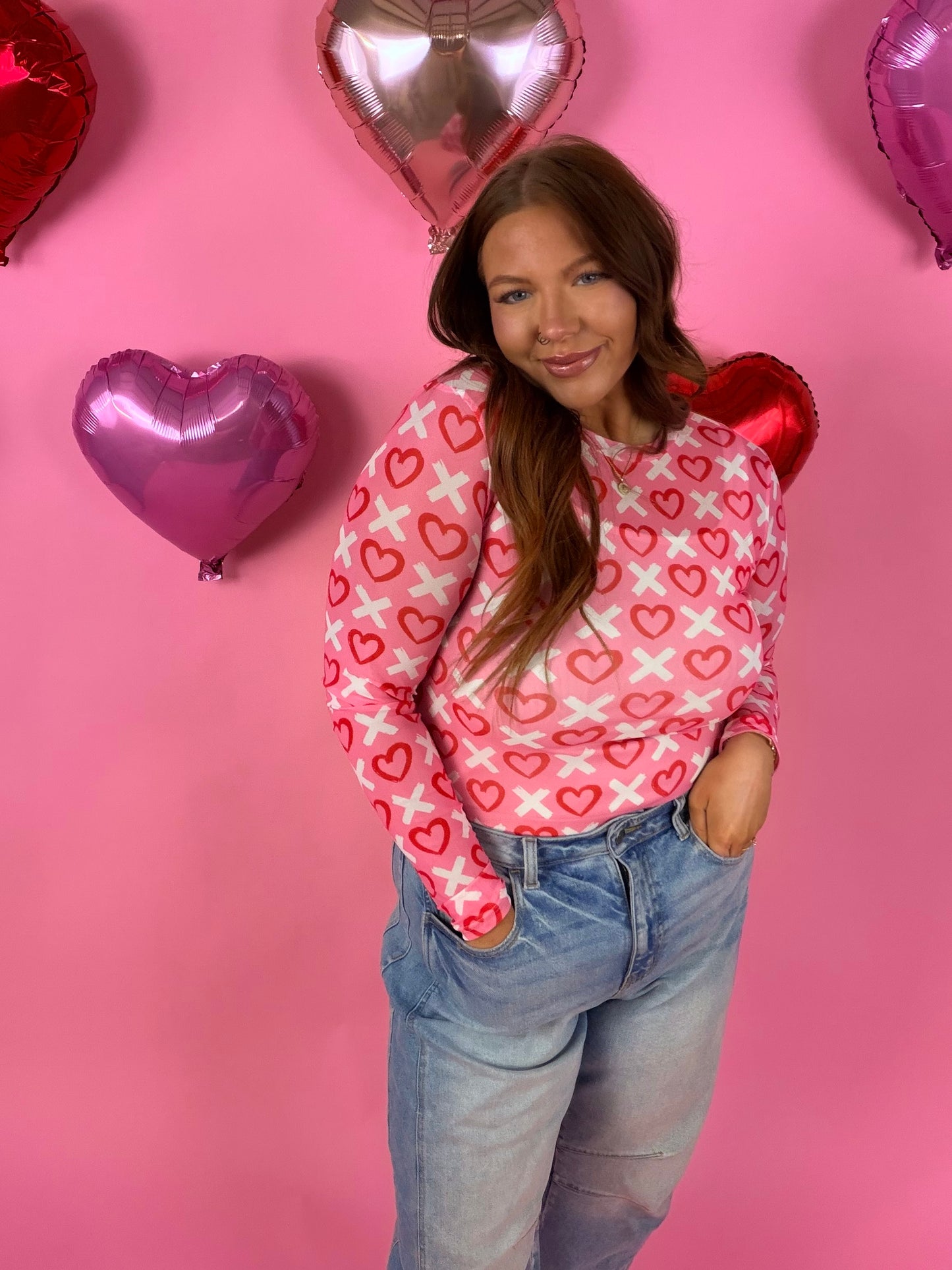 X&❤️   Valentine Mesh Top