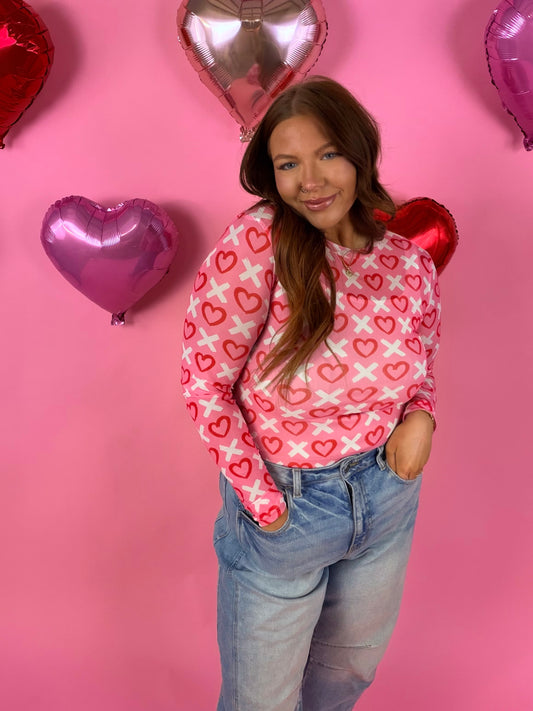 X&❤️   Valentine Mesh Top
