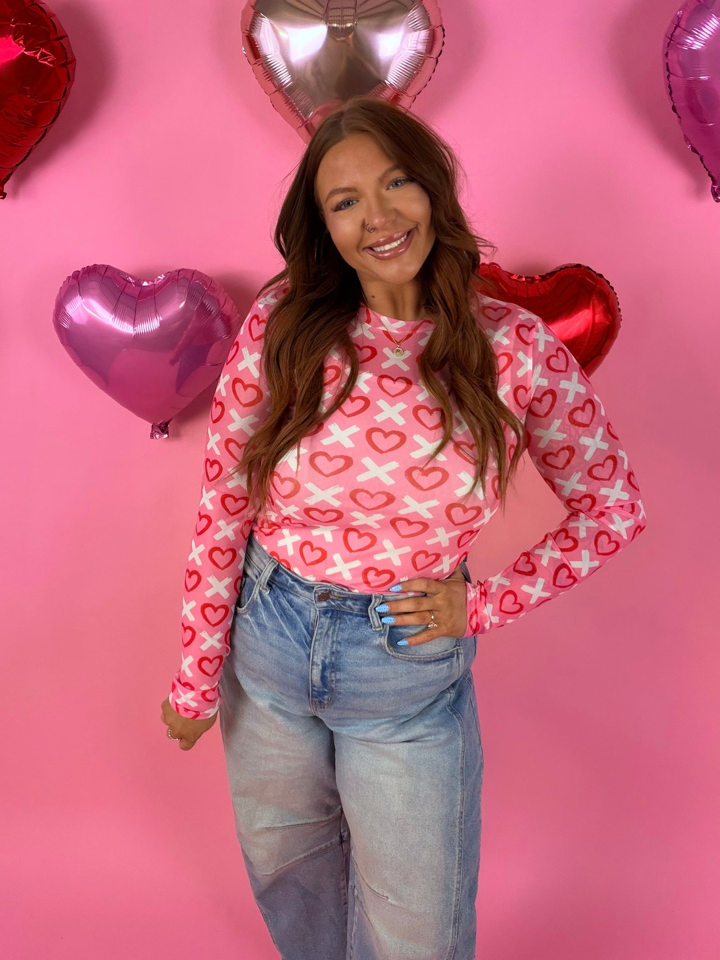 X&❤️   Valentine Mesh Top