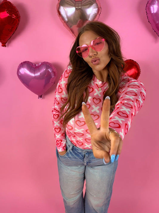 X&❤️   Valentine Mesh Top