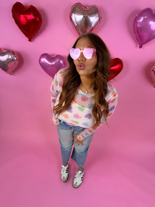 Valentines Dress it up Mesh Top