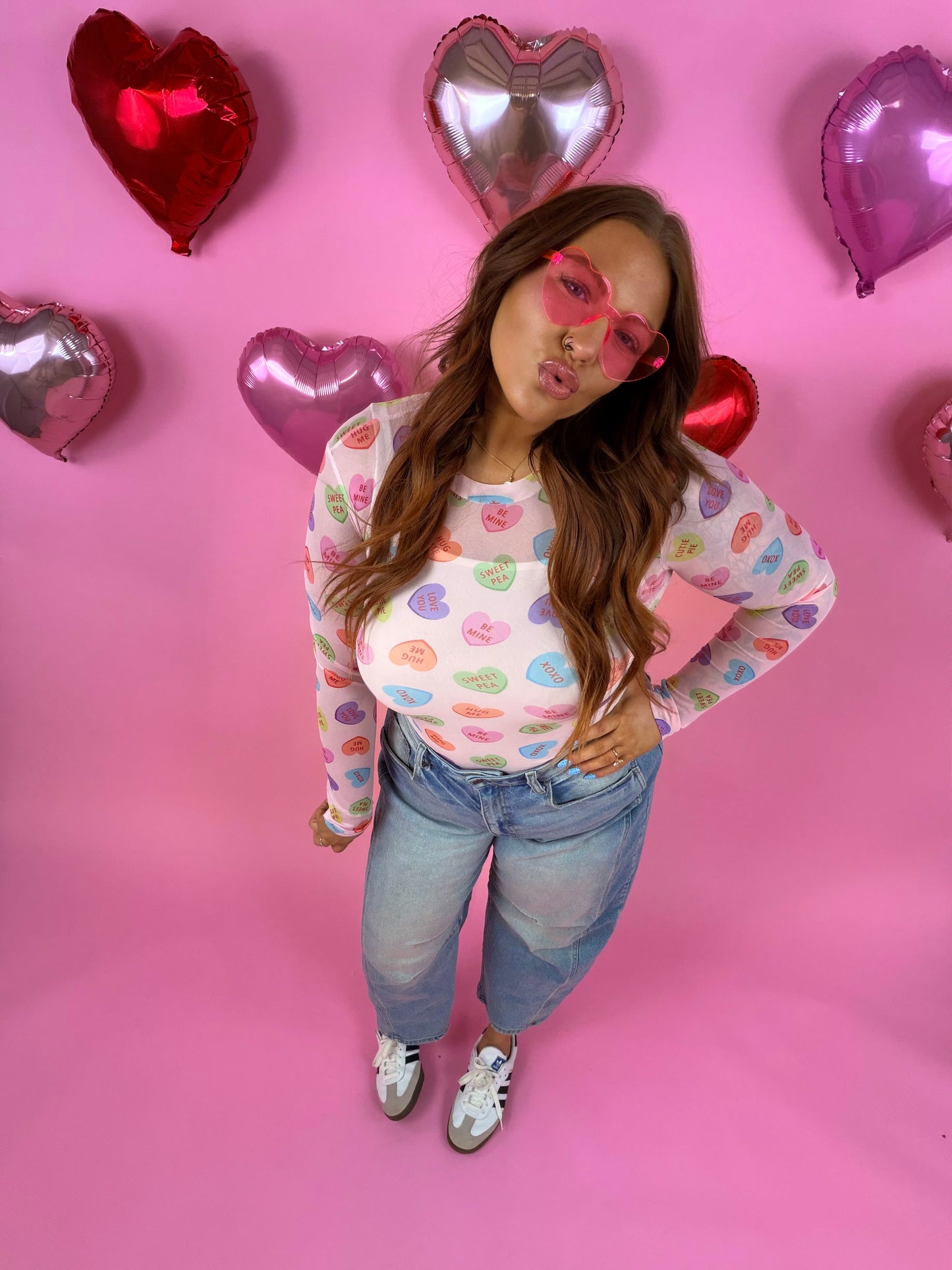 Valentines Dress it up Mesh Top