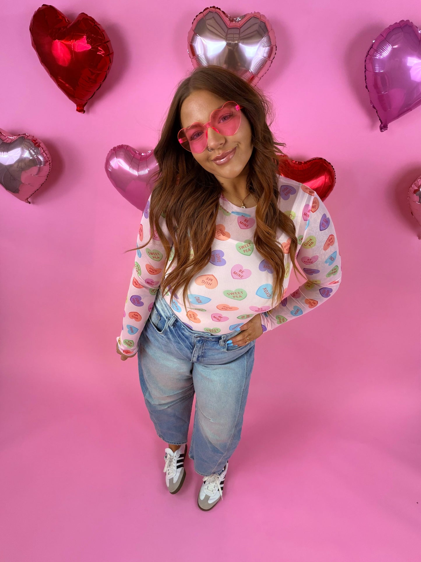 Valentines Dress it up Mesh Top