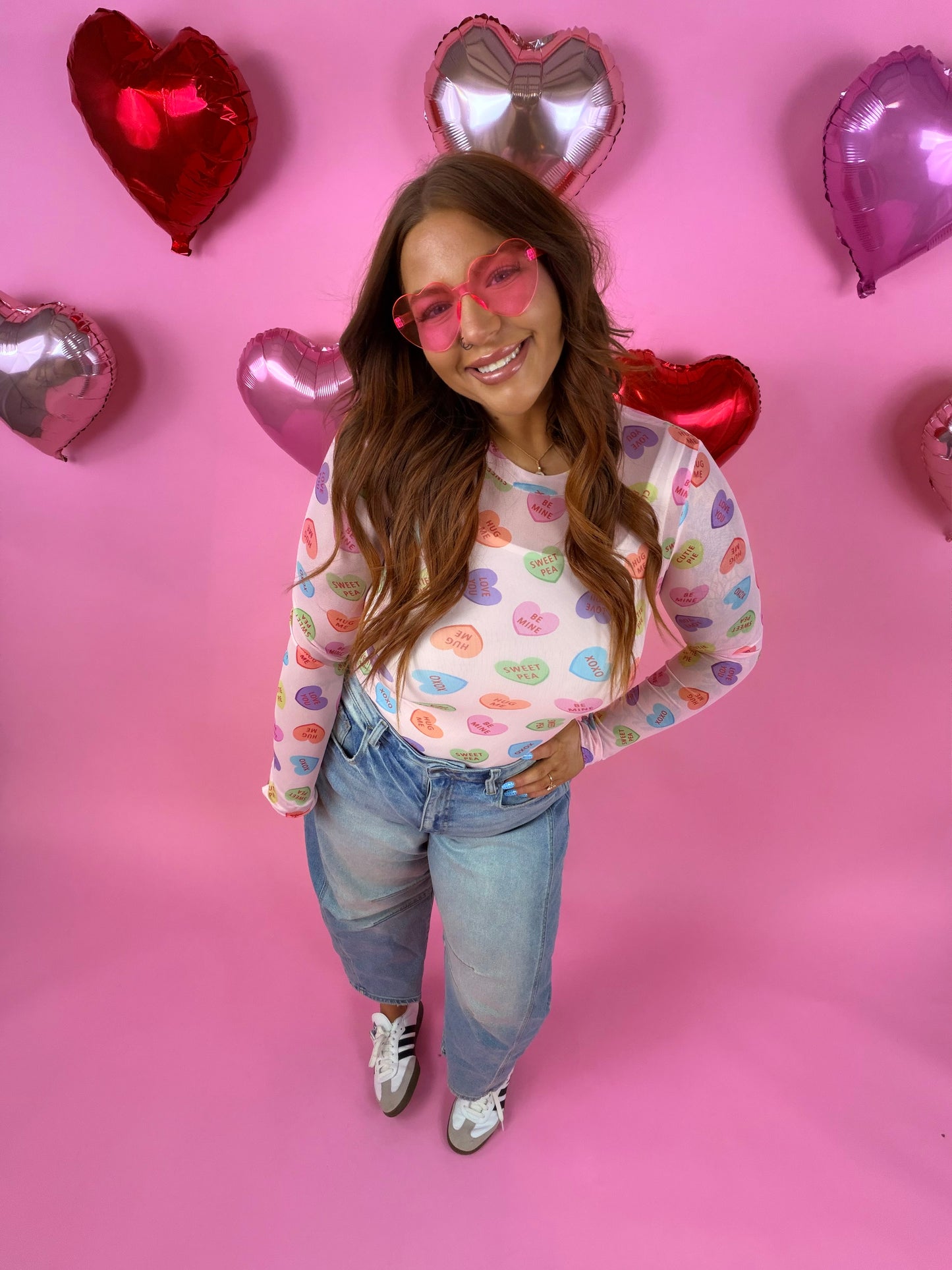 Valentines Dress it up Mesh Top