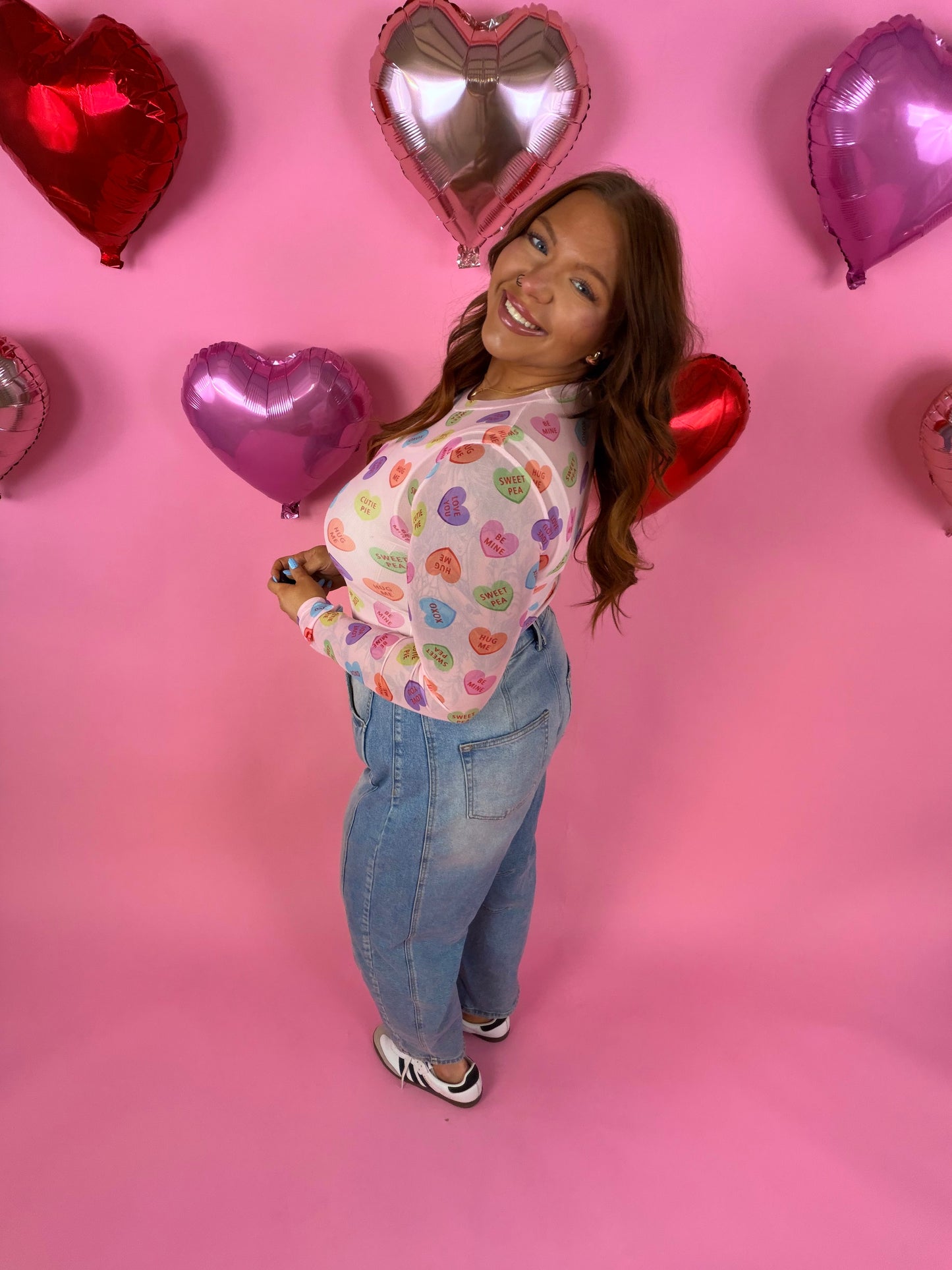 Valentines Dress it up Mesh Top