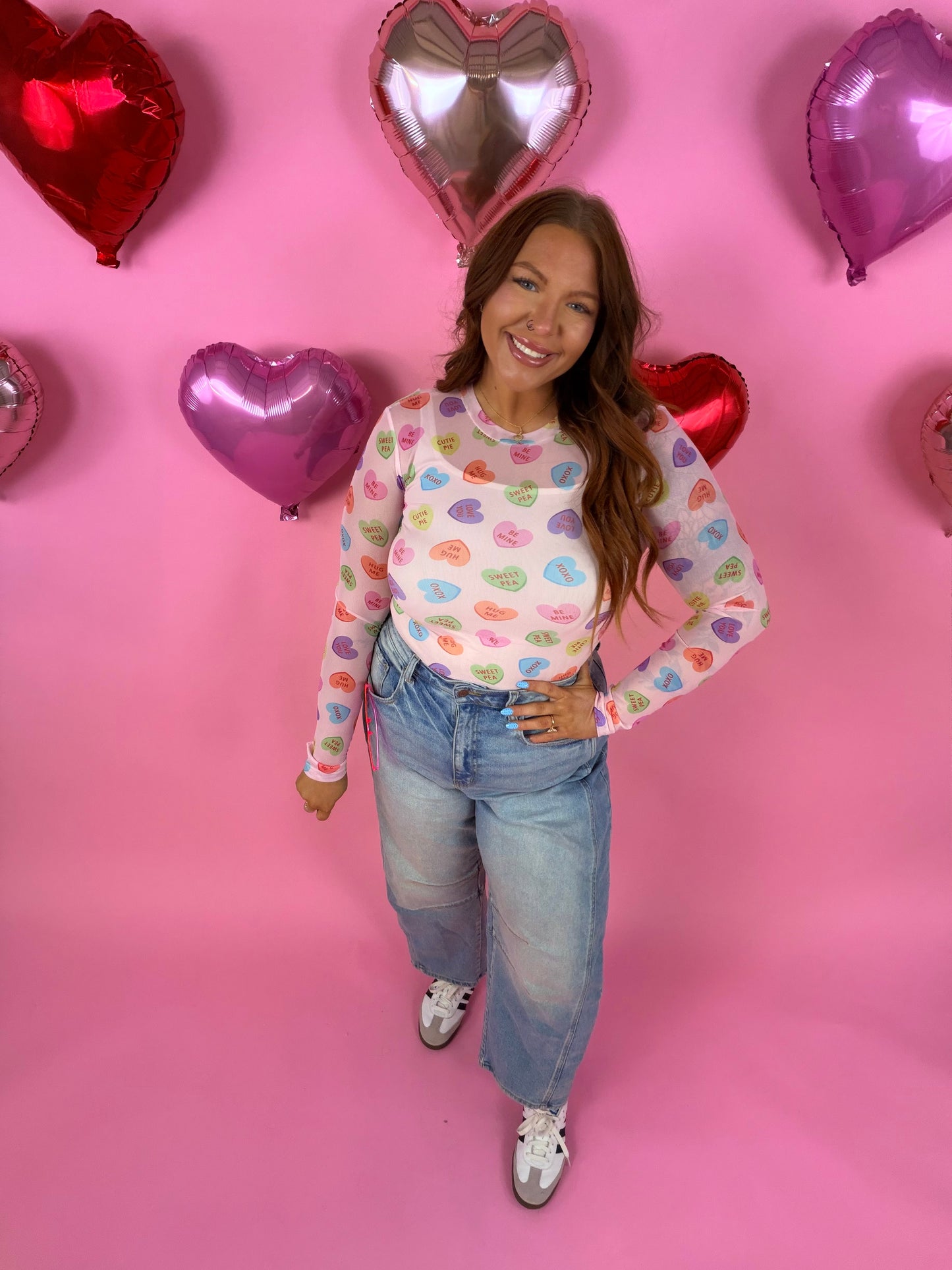 Valentines Dress it up Mesh Top