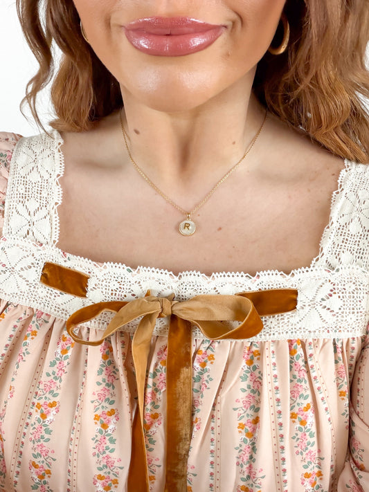 Women’s Floral Print Velvet Bow Lace Patchwork Loose Mini Dress