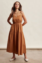 Embroidered Lace Vest & Sleeveless Midi Dress Set LD1651