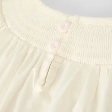 White Christmas Girl's Dress: Delicate Embroidery with Red Bow Details