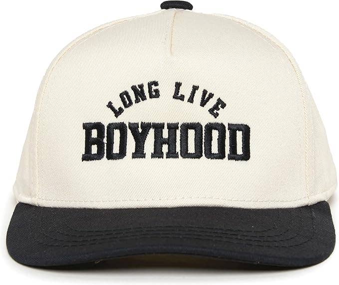 Kids/Baby Two Tone Cap - Long Live Boyhood - Black/Beige