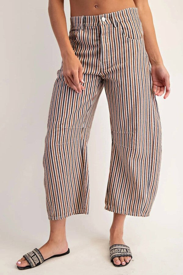 Burnt Sienna Barrel-Leg Pant
